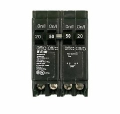 NEW Eaton BQ2502120 BR Thermal Magnetic Circuit Breaker 50A 20A QUAD