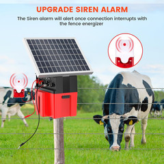 Solar-Powered Electric Fence Charger with Alarm,1.2 Joule Output, up to 20 Miles