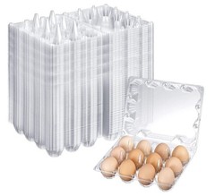 100 Packs Egg Cartons Cheap Bulk Plastic for 12 Eggs Clear Egg Cartons