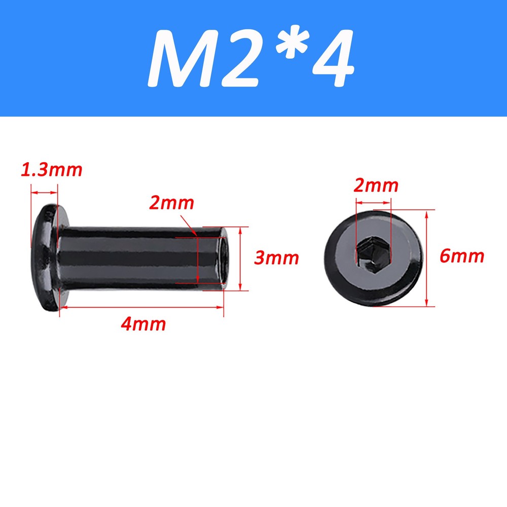 M2-M10 Black Stainless Chicago Screws Nut Sex Bolt Sleeve Nut Hex Socket Female