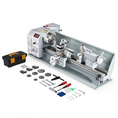 9×24″ Mini Metal Lathe 1100W DC Motor 3-Jaw Chuck LCD Display Metalworking