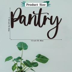 Pantry Word Sign Metal Wall Decor – 12″X7.4″ 12 inches, Black