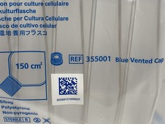 (10) FALCON 150cm² Rectangular Canted Neck Cell Culture Flask w/Vent Cap 355001