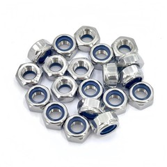 20Pcs M10 X 1.25Mm Nylon Insert Hex Lock Nuts, 304 Stainless Steel Locknuts,Silv