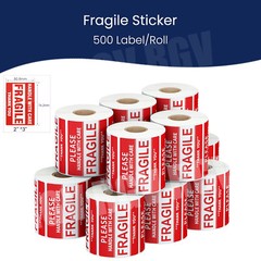 10000 Fragile Stickers 2×3 Handle with Care Thank You Mail Labels 500/Roll