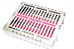 5 PINK GERMAN DENTAL AUTOCLAVE STERILIZATION CASSETTE RACKTRAY FOR 15 INSTRUMENT