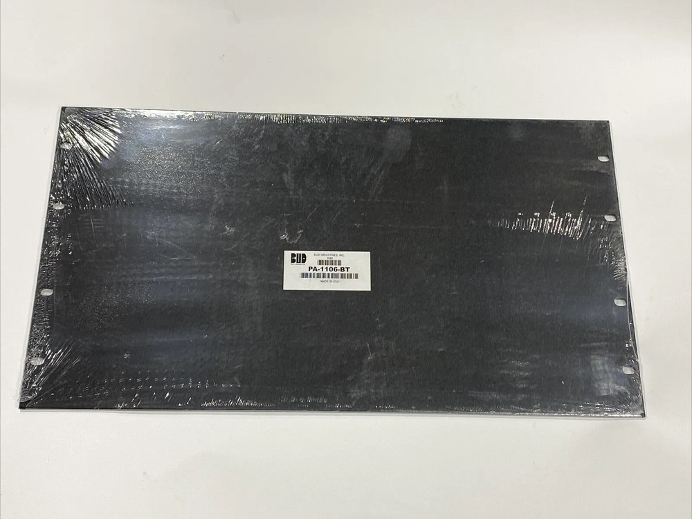 BUD INDUSTRIES PA-1106-BT Panel, Surface Shield, 19″, 6U, Aluminium, Black New