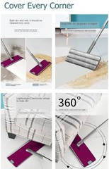 NEW & EASY – Dual Chamber Microfiber 360 Mop and Bucket With 8 Reusable Pads
