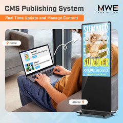 MWE 55 Inch 4K Touchscreen Kiosk, Indoor Floor Standing Digital Signage Displays