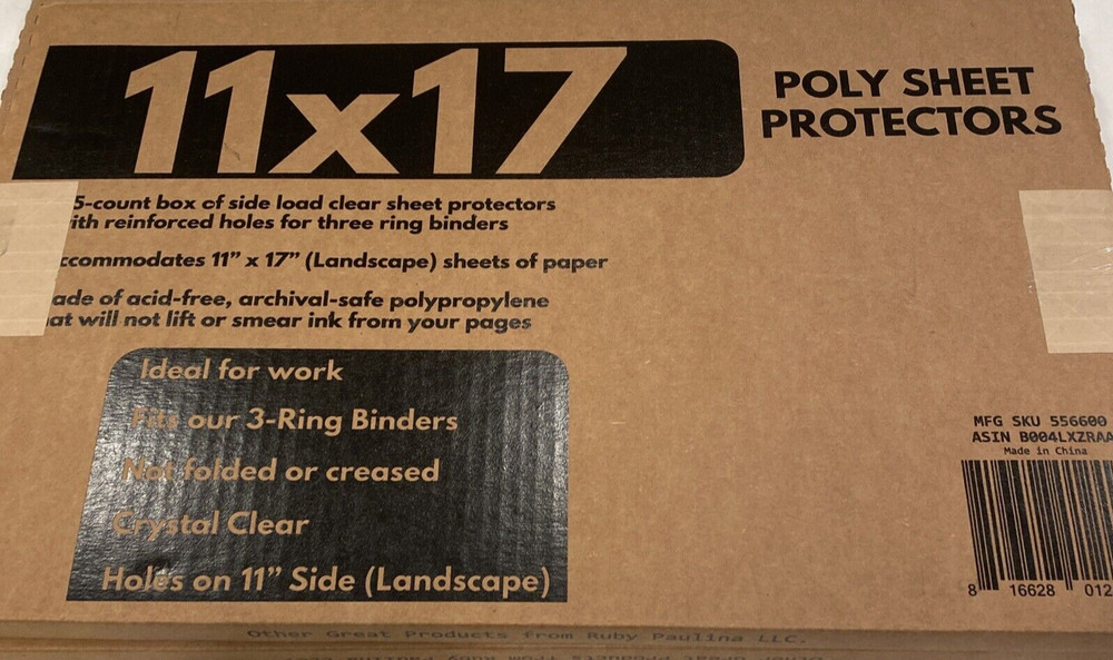 Ruby Paulina 11×17 Poly Sheet Protectors pack of 25