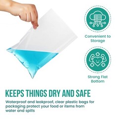 2-Mil Expandable Gusseted Poly Bags Clear Polyethylene Multiple Sizes LDPE