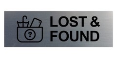 Basic Lost And Found Sign Brushed Silver – Large