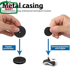 LOVIMAG Strong Neodymium Cup Magnets, 3 Sizes, 12Pcs Black Heavy Duty with Count