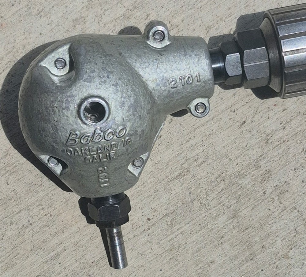 Vintage Babco 2T01 Right Angle Drill Drive Jacobs 7B Chuck w/ Genuine N1 Key USA