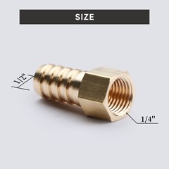 U.S. Solid 3pcs Brass Hose Fitting Pipe Adapter 1/2″ Barb To 1/4″ NPT Female