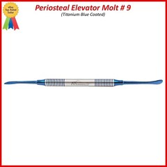 Dental Periosteal Elevator Molt # 9 Blue Titanium Coated Double Ended 2Pcs