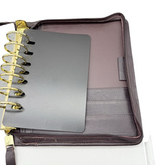Franklin Covey BrownLeather Planner Cover Zip Around 7 Ring USA Seasons 8”x10”