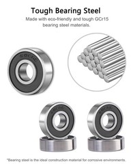 SHKI 20 Pcs 608 2RS Ball Bearings Double Rubber Sealed Miniature Deep Groove