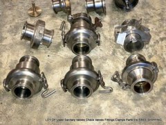 LOT OF Used Sanitary Valves Check Valves Fittings Clamps Parts Etc FREE SHIPPING