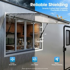 Concession Stand Serving Window Food Truck Service Awning With 4 Screen Windows