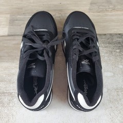 Reebok Harman Womens Work Shoes Sz 7.5 W Black Suede Composite Toe Sneakers