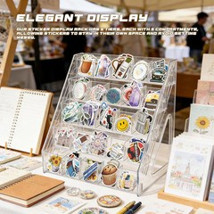 5-Tier Sticker Display Stand with 25 Pockets for Vendors and Craft Fairs