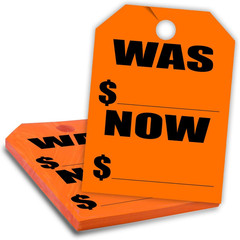 Versa-Tags Car Mirror Hang Tags – 8.5″ X 11.5″, Slogan-Was/Now, Pack of 50, Perf