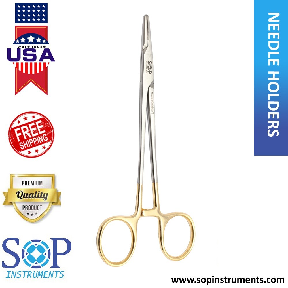 Dental Surgical Mayo-Hegar Needle Holder Fine TC , 15 cm by SOP instruments
