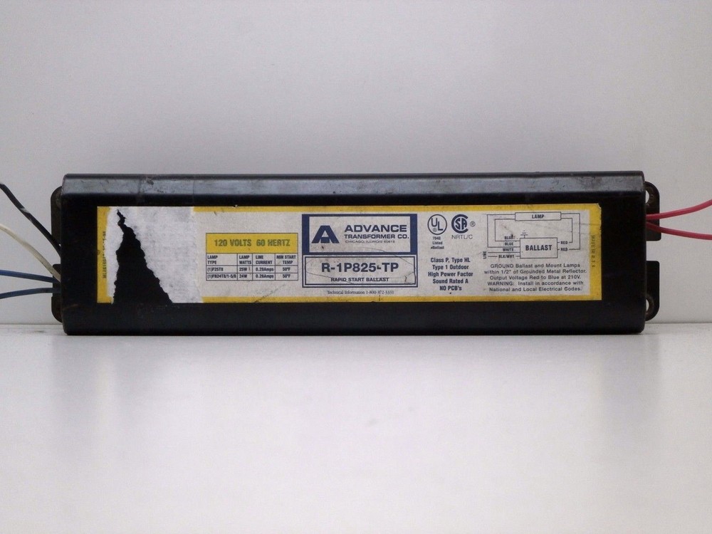 Advance R-1P825-TP Fluorescent Ballast for (1) F25T8, or FB24T8 Lamp