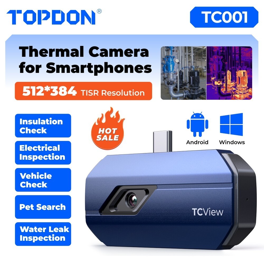 TOPDON TC001 256X192 IR Thermal Imaging Camera for Android USB Type-C Pro-Grade