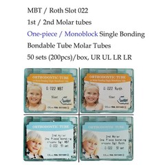 50Sets Dental Buccal Tubes Monoblock Orthodontic 022 Roth MBT 1st 2nd Molar Tube