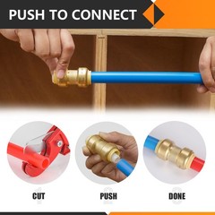 2 PCS 1 Inch x 1 Inch Pushfit 90 Degree Elbow Connect Brass PEX Copper CPVC