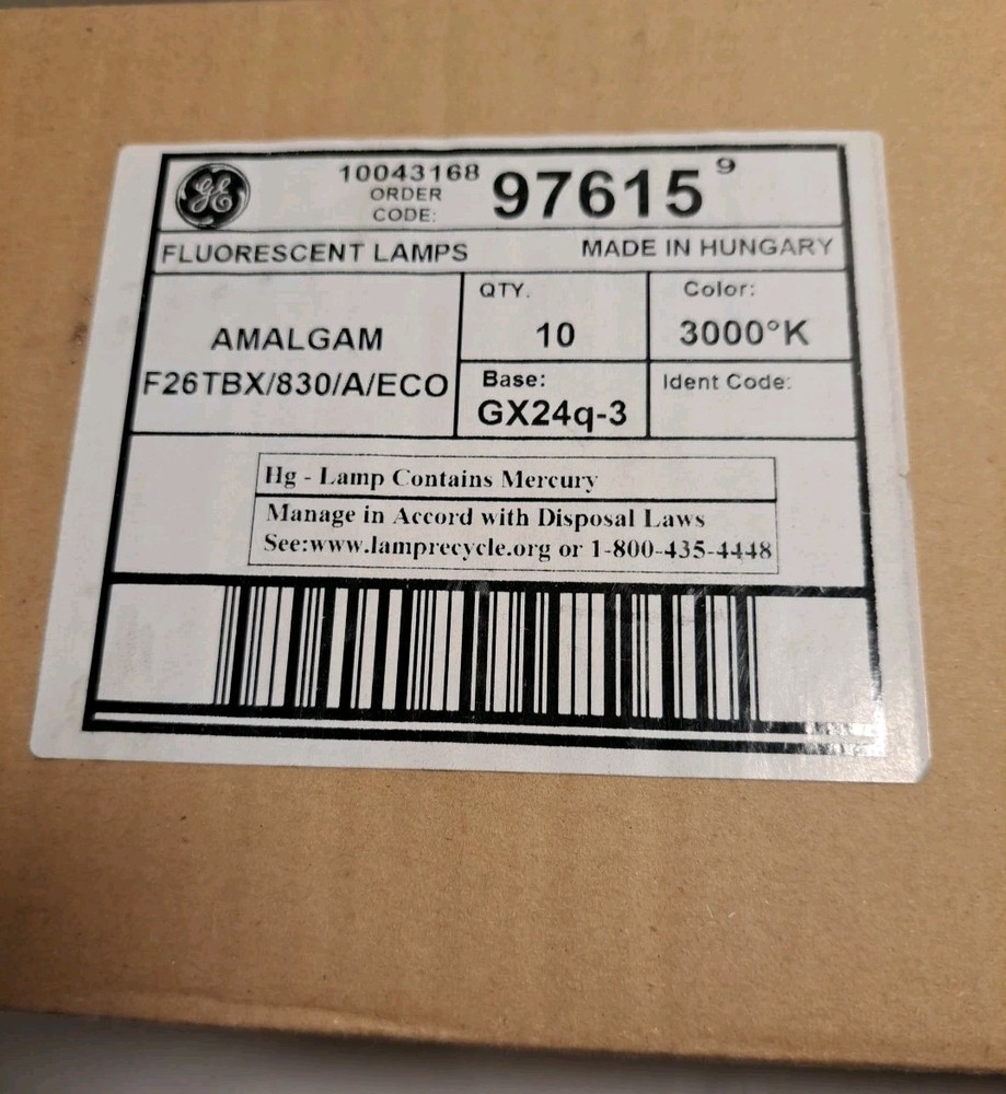 F26TBX/830/A/ECO 4Pin GE Compact Fluorescent Lamp 26 Watt Biax GX24q-3 LOT OF 1O