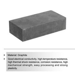 Graphite Block Ingot Rectangle Graphite Electrode Plate Board 100x50x25mm