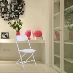10 Pack Commercial White Plastic Portable Folding Chairs Stackable Picnic Party