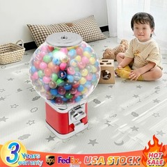 1.26 in Gumball Machine with Coin Bank – Red Vintage Bubble Gum Candy Dispenser