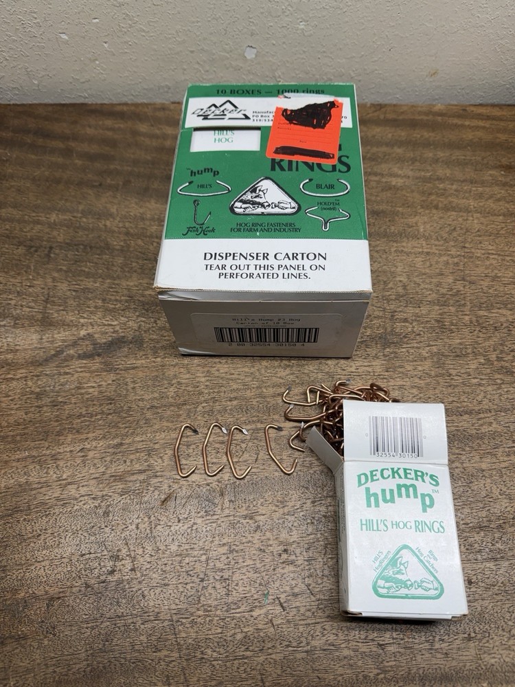 Lot of 1,000 Decker Manufacturing Company ~Decker’s Hump Hill’s No.3 Hog Rings