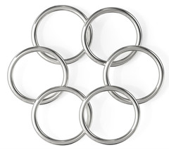 Stainless Steel Round Rings Heavy Duty Solid Metal O Ring Welded Smooth 15~150mm
