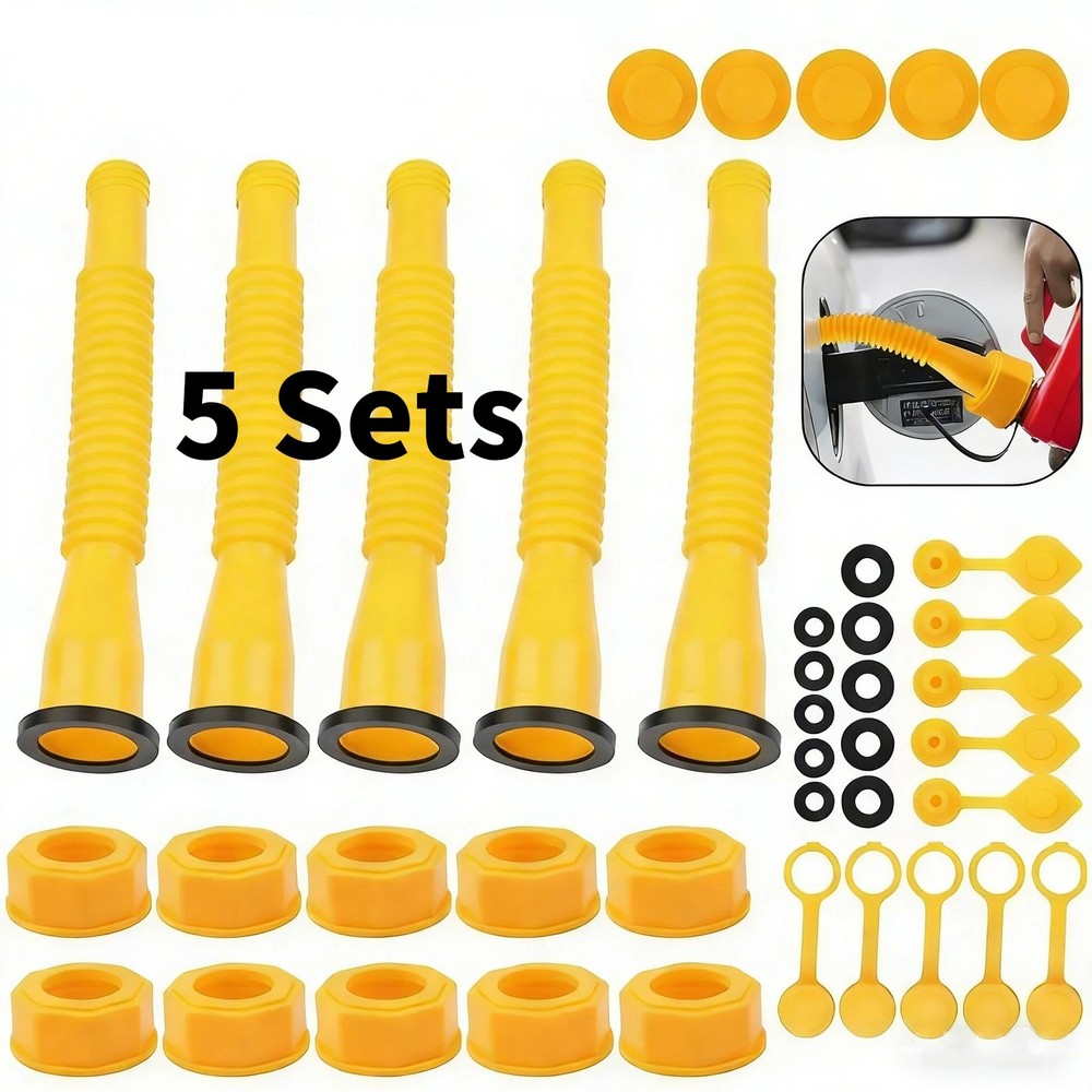 5x Gas Can Spout Nozzle Vent Kit Replacement For Old Style Caps Plastic Gas Can