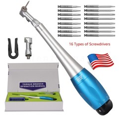 Dental Universal Implant Kit Torque Wrench Contra Angle Handpiece & 16 Drivers