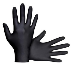 SAS Raven Black Nitrile Gloves Powder Free New 7mil Version (100 Gloves Per Box)