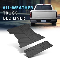TPE Truck Bed Mat+Tailgate Mat Floor Mats, 2PCS