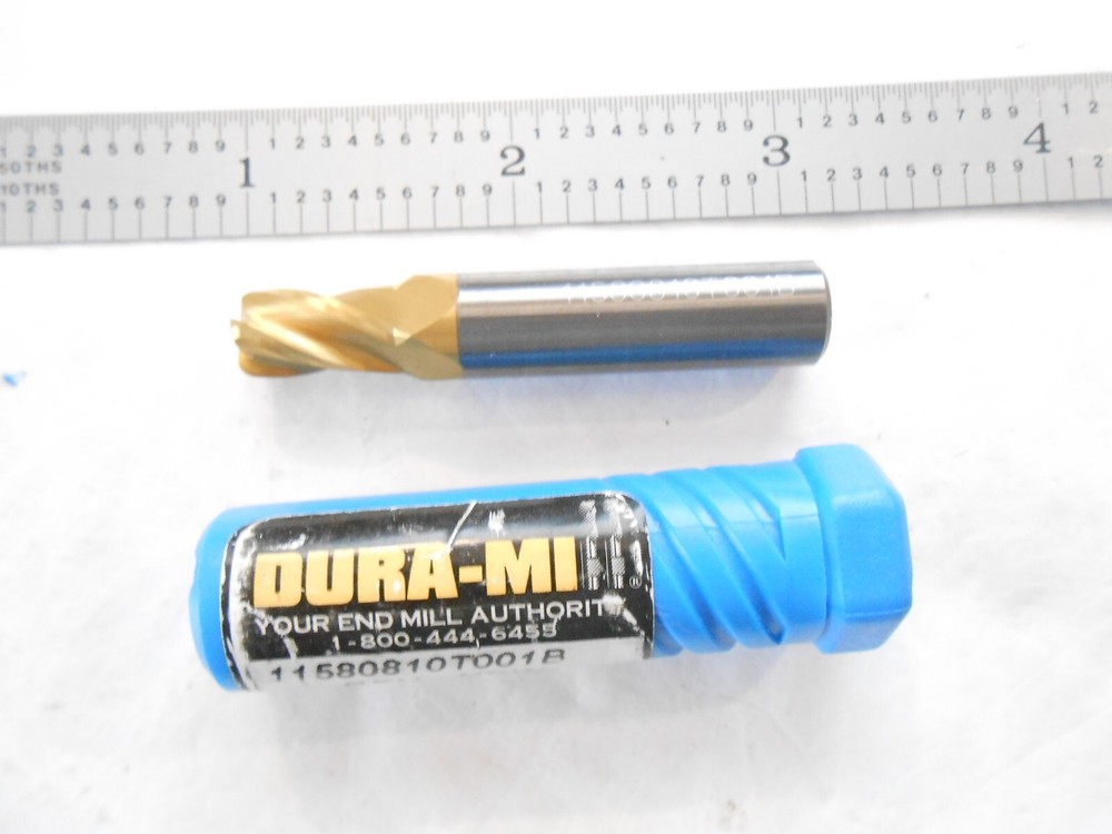 NEW DURA-MILL USA .3135″ DIA X 1/2″ LOC X 2″ L X .060″ CR 4FL CC CARBIDE ENDMILL