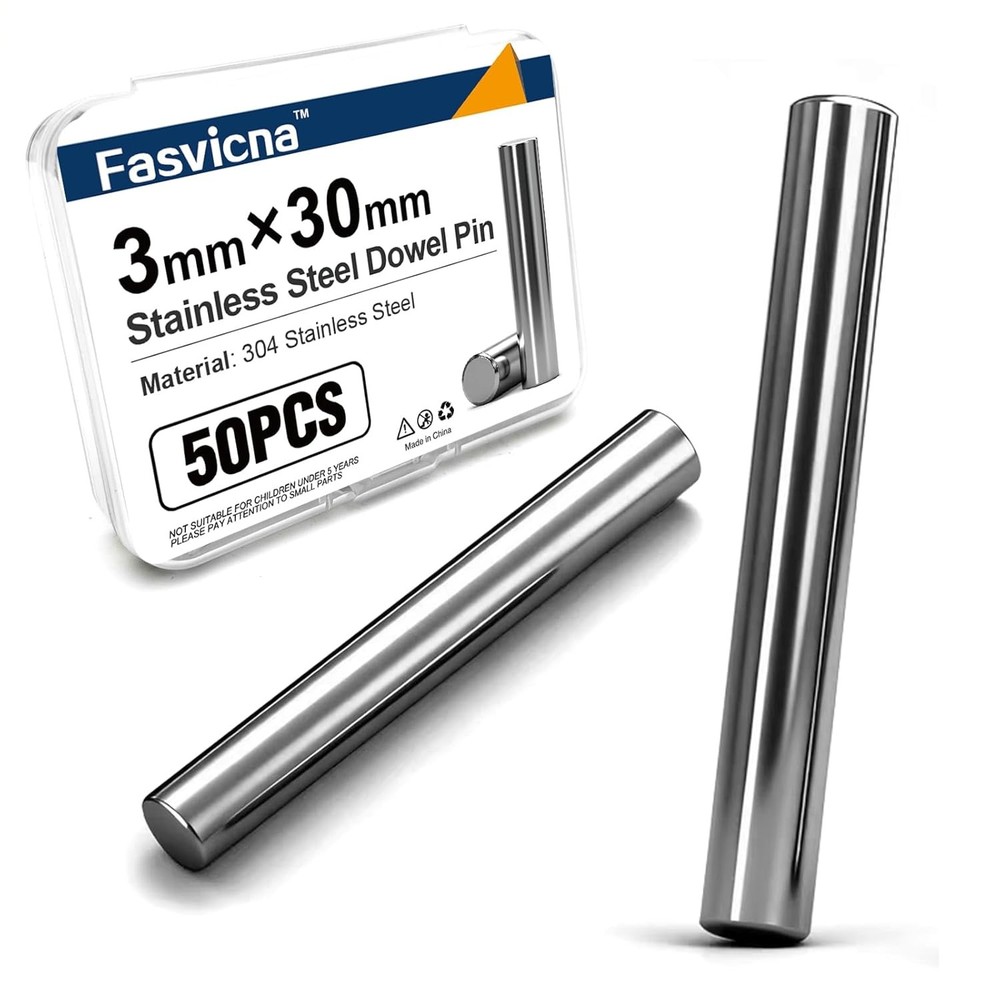 M3 x 30mm Stainless Steel Dowel Pins 50PCS Precision Alignment Pins 3mm