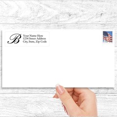 60 Return Address Labels Personalized Printed 3/4″ x 2 1/4″ Monogrammed