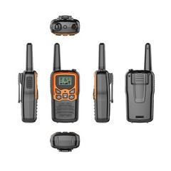 2 PACK Long Range 100 mile Walkie Talkie Two Way Radio Charge Headset Waterproof