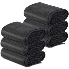 6 Pack Moving Blankets 80″ x 72″ Pro Economy Black Shipping Furniture Pads