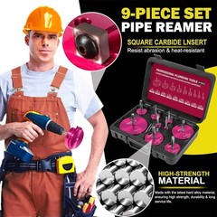 9PCS PVC Pipe Reamer Kit for Standard 1/2″ Drills, Fits 1/2″ to 4″ Pipes