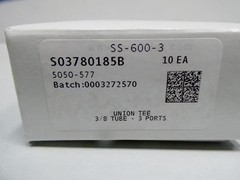 Box Of 100 Swagelok SS-600-3 Stainless Union Tee 3/8in Tube