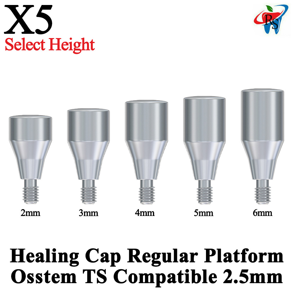 5pcs Healing Cap Mini Platform 2.5mm Oss tem TS Compatible Dental Titanium